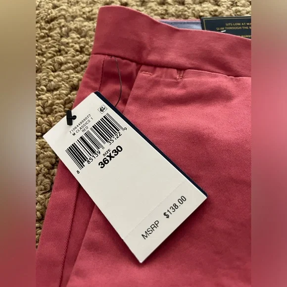 Polo Ralph Lauren 36 x 30 Nantucket Red Stretch Slim Fit Chino Pants NWT! - Picture 2 of 6